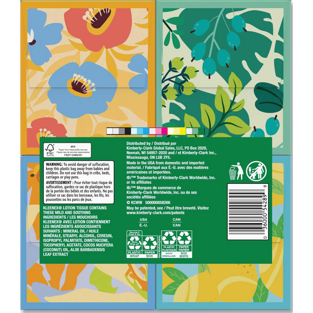 Kleenex Lotion Facial Tissue, 3-Ply, White, 60 Sheets/Box, 4 Boxes/Pack, 8 Packs/Carton - KCM54289
