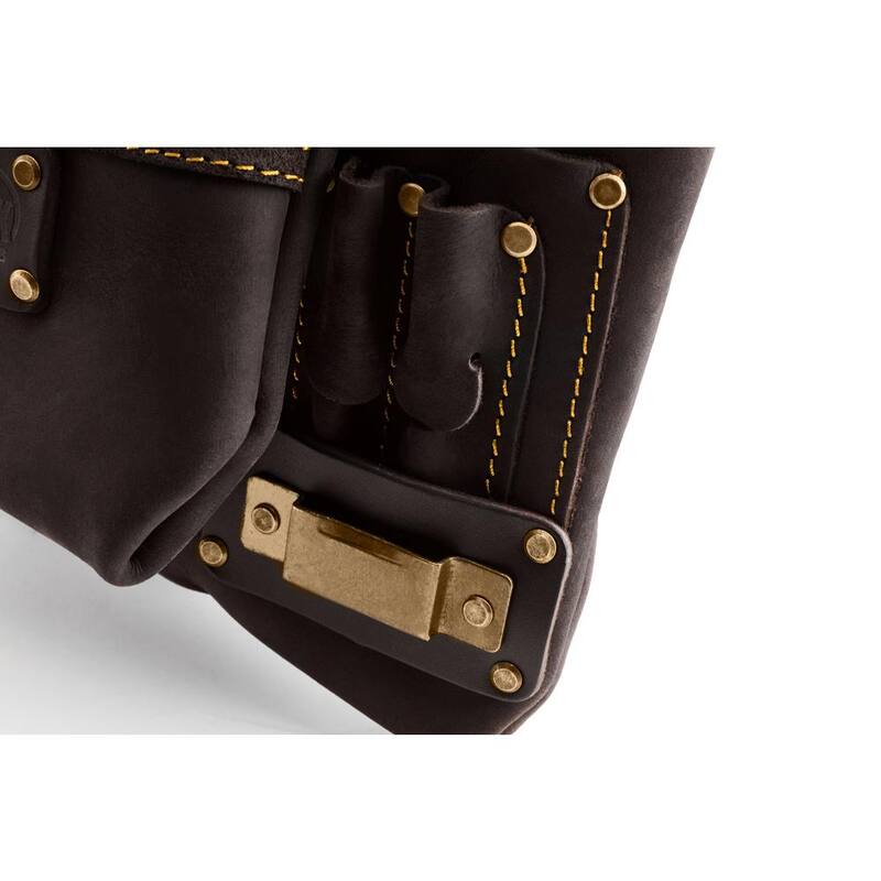 OX TOOLS Brown Oil Tanned Leather 10-Pocket Nail and Tool Pouch - OX-P263701