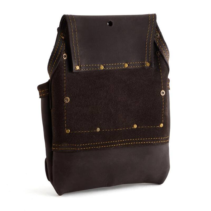 OX TOOLS Brown Oil Tanned Leather 10-Pocket Nail and Tool Pouch - OX-P263701