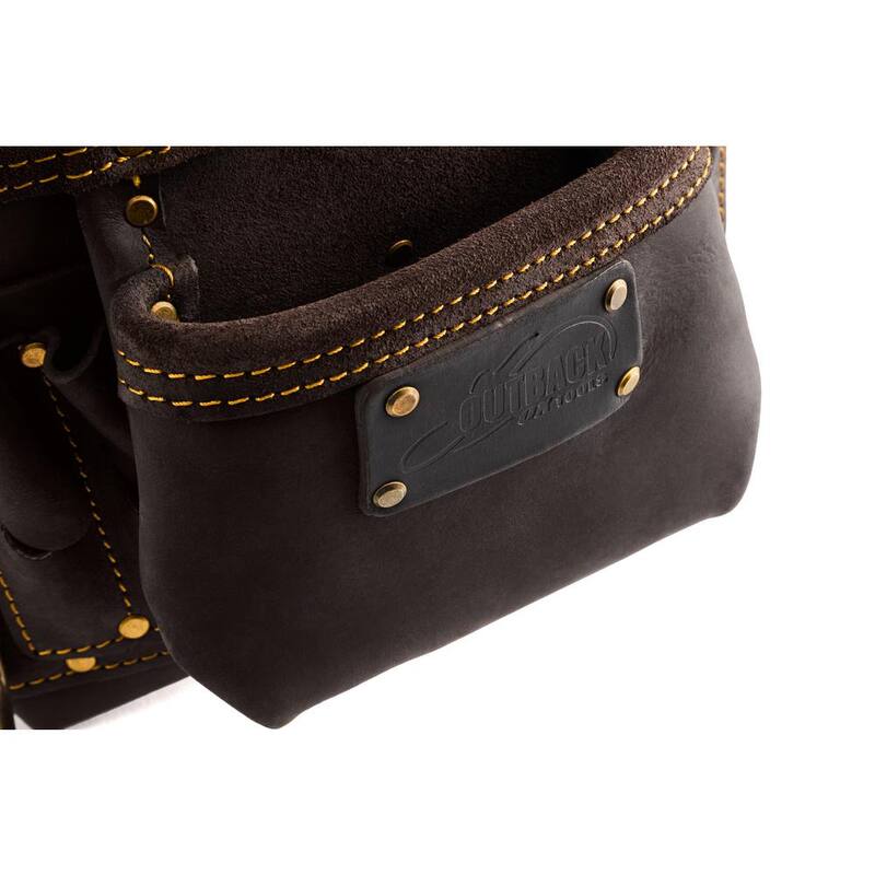 OX TOOLS Brown Oil Tanned Leather 10-Pocket Nail and Tool Pouch - OX-P263701