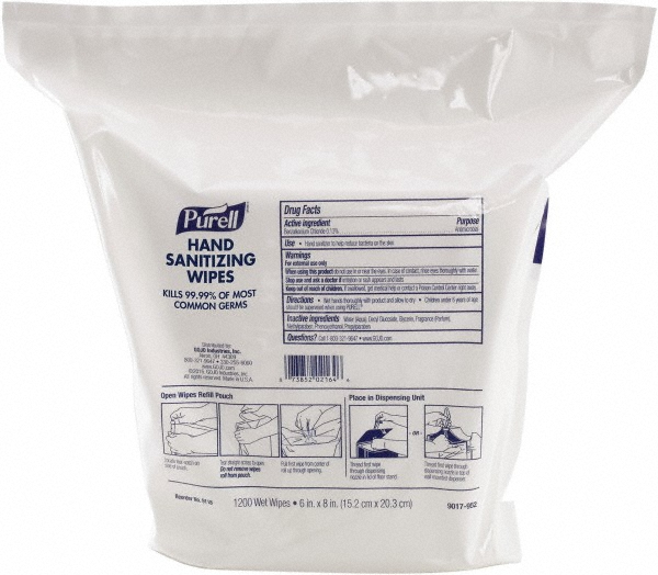 PURELL® PURELL Hand Sanitizing Wipes, 1200 Count Refill for PURELL High Capacity Wipes Dispensers, 2/Pack - 9118-02