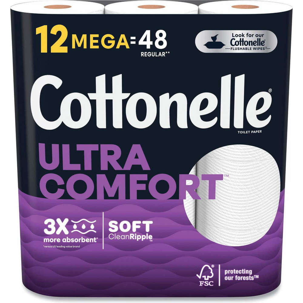 Cottonelle Ultra ComfortCare Toilet Paper, Soft Tissue, Mega Rolls, Septic Safe, 2-Ply, White, 284 Sheets/Roll, 12 Rolls/Pack, 4 Packs/Carton - KCM55494