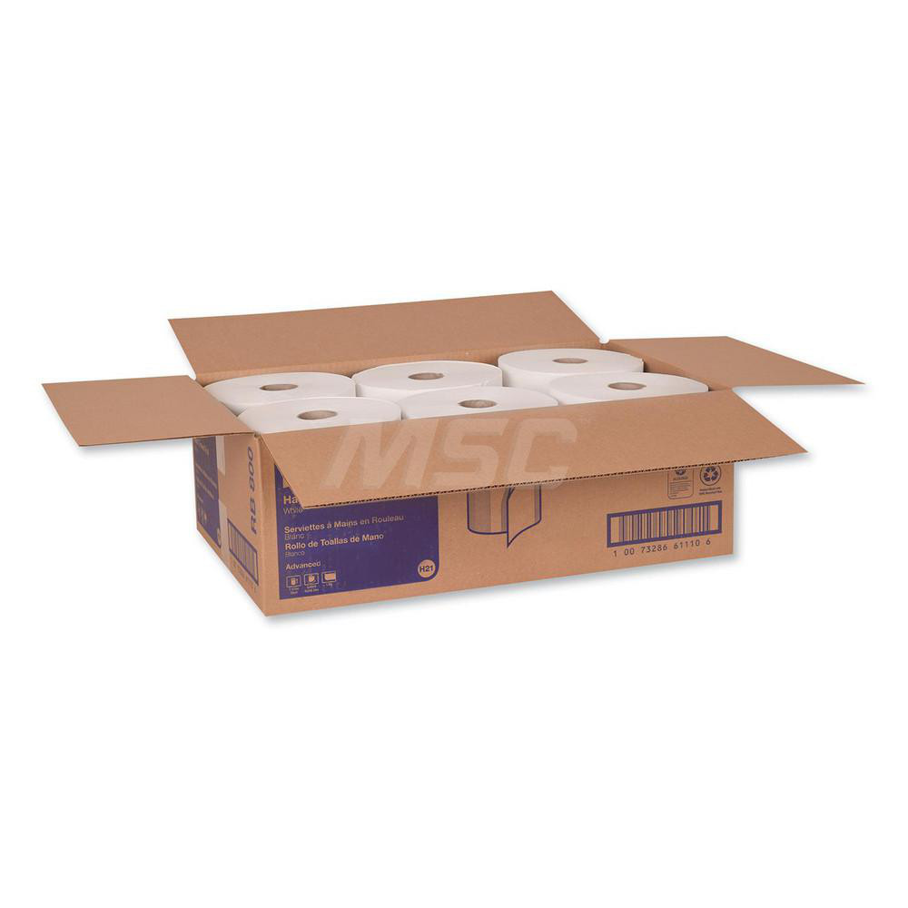 Tork Paper Towels: Hard Roll, Roll, 1 Ply, Recycled Fiber, White - TRKRB800