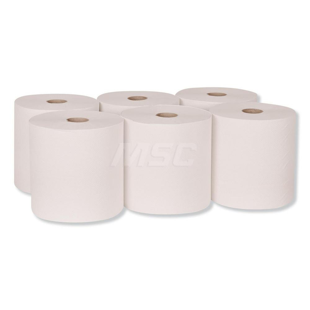 Tork Paper Towels: Hard Roll, Roll, 1 Ply, Recycled Fiber, White - TRKRB800