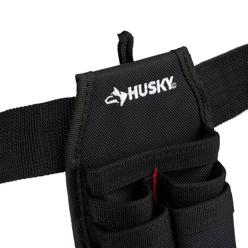 Husky 2 in. Quick Release Work Tool Belt with 5.5 in. 4-Barrel Tool Belt Pouch - HD00131-TH-BD