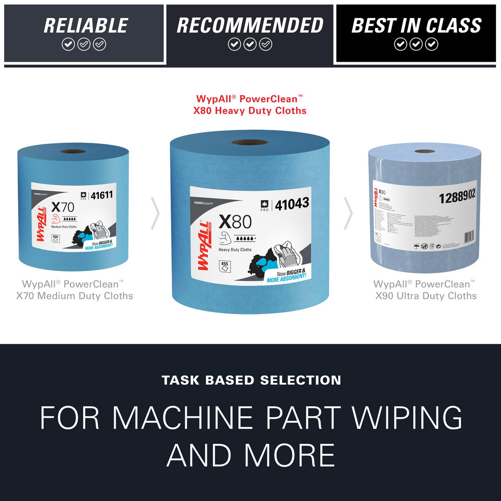 WypAll X80   Shop Towel/Industrial Wipes: Dry, 455 Ct - 41043
