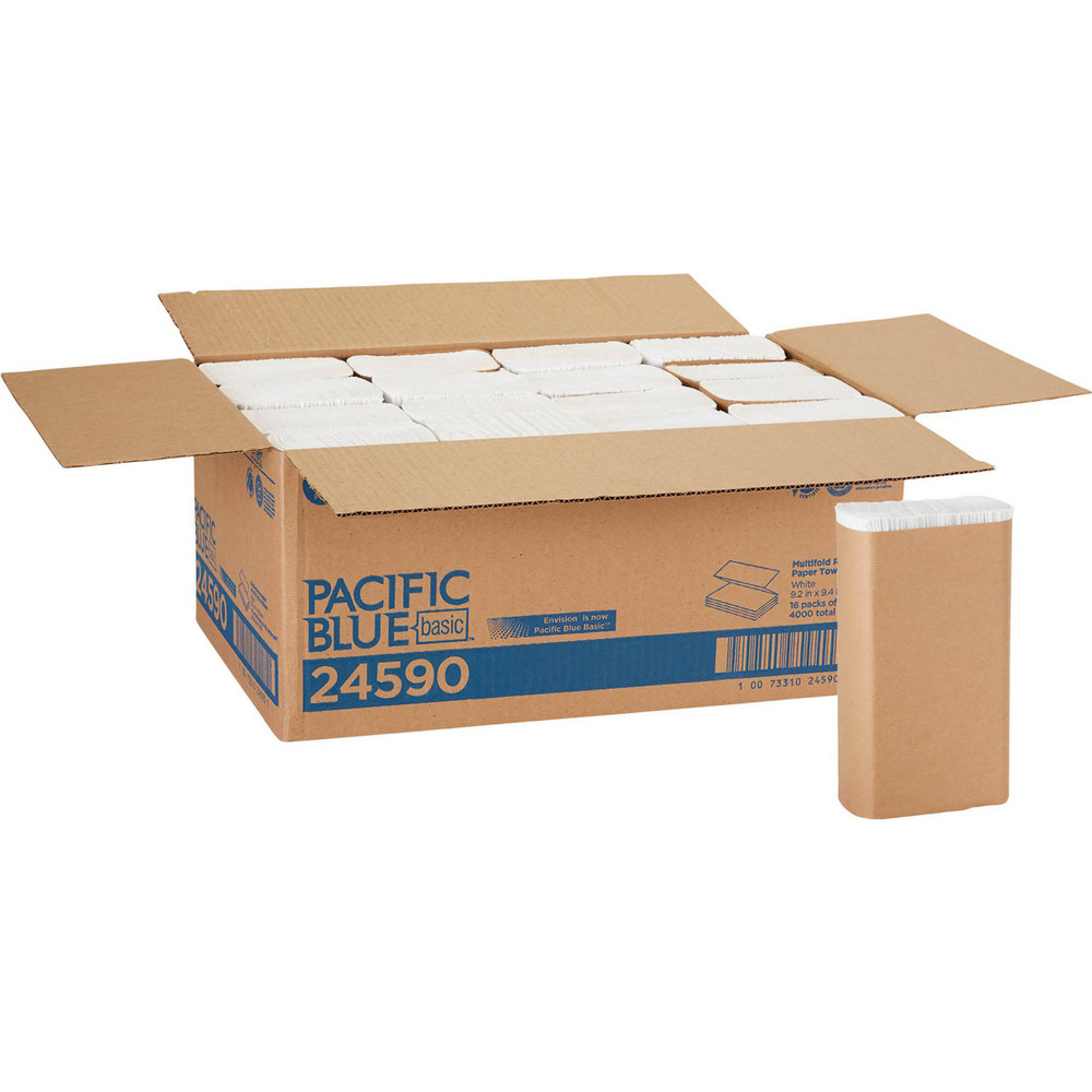 Georgia Pacific Pacific Blue Basic 1-Ply Recycled Multifold Paper Towel (Previously Envision), White - 24590