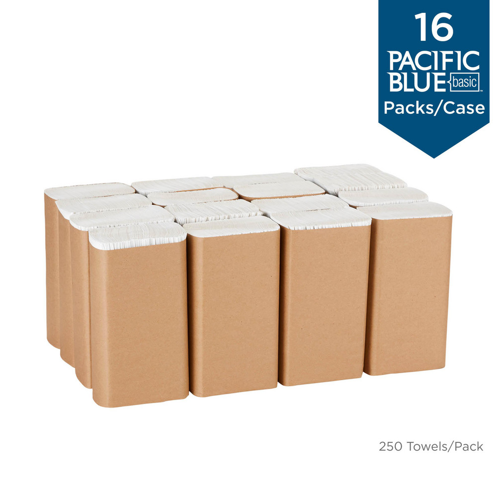 Georgia Pacific Pacific Blue Basic 1-Ply Recycled Multifold Paper Towel (Previously Envision), White - 24590