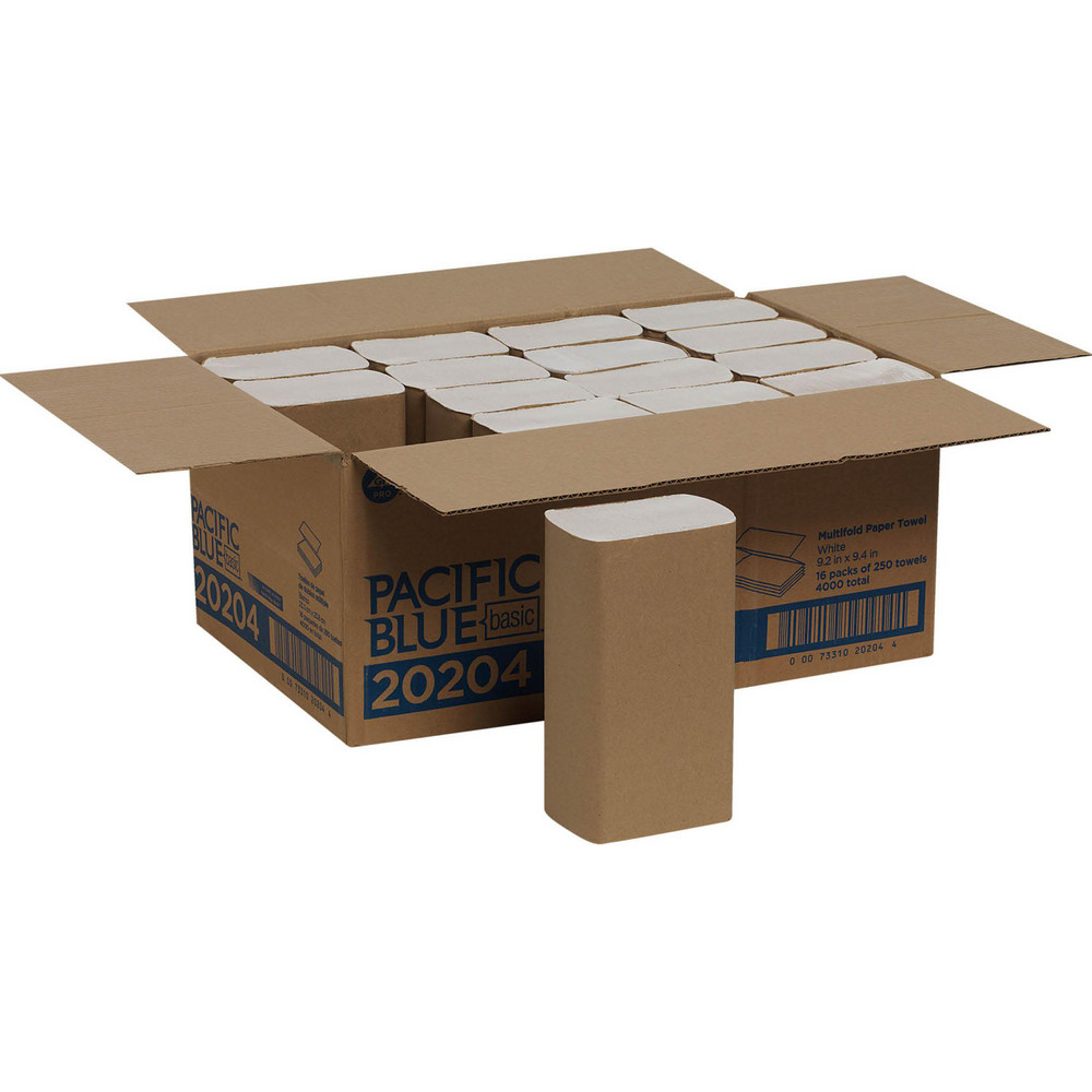 Georgia Pacific Pacific Blue Basic 1-Ply Recycled Multifold Paper Towel (Previously Envision), White - 24590