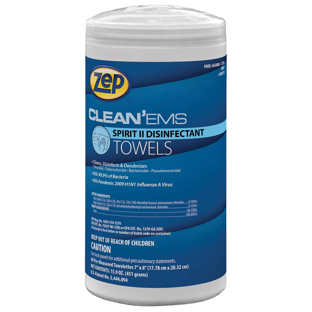 ZEP ZEP   Disinfecting Wipes: Pre-Moistened, 80 Ct - 650880