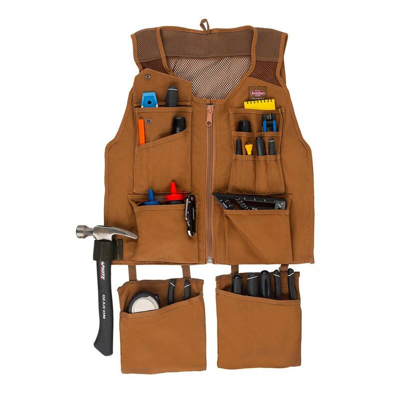 BUCKET BOSS 14-Pocket Canvas Tool Work Apron (Large/Extra-Large) - 80450