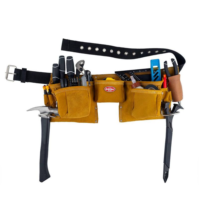 BUCKET BOSS 11 Pocket Suede Leather Carpenter Work Apron - 55149