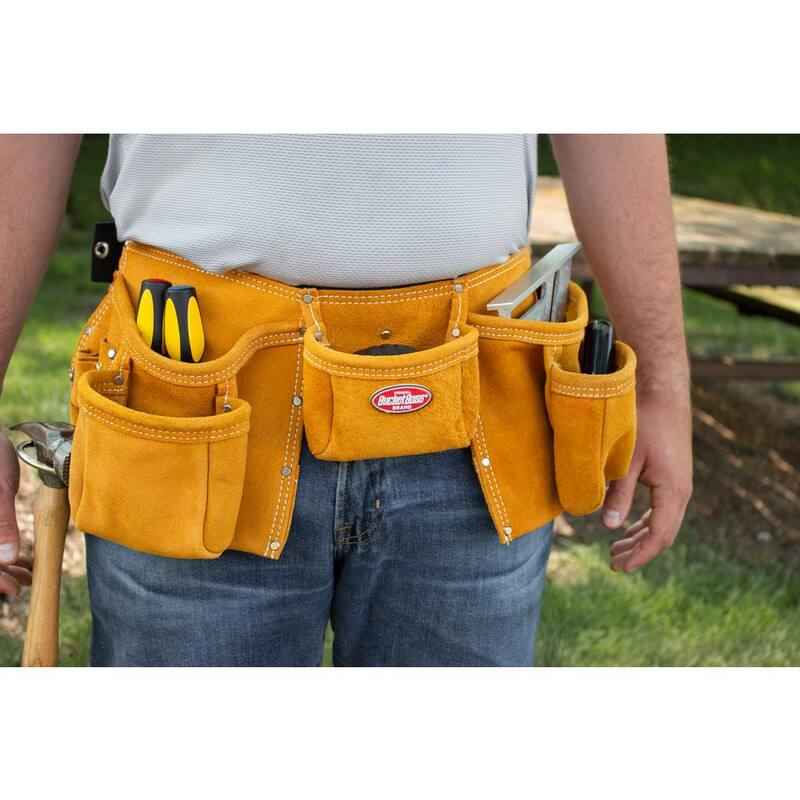 BUCKET BOSS 11 Pocket Suede Leather Carpenter Work Apron - 55149
