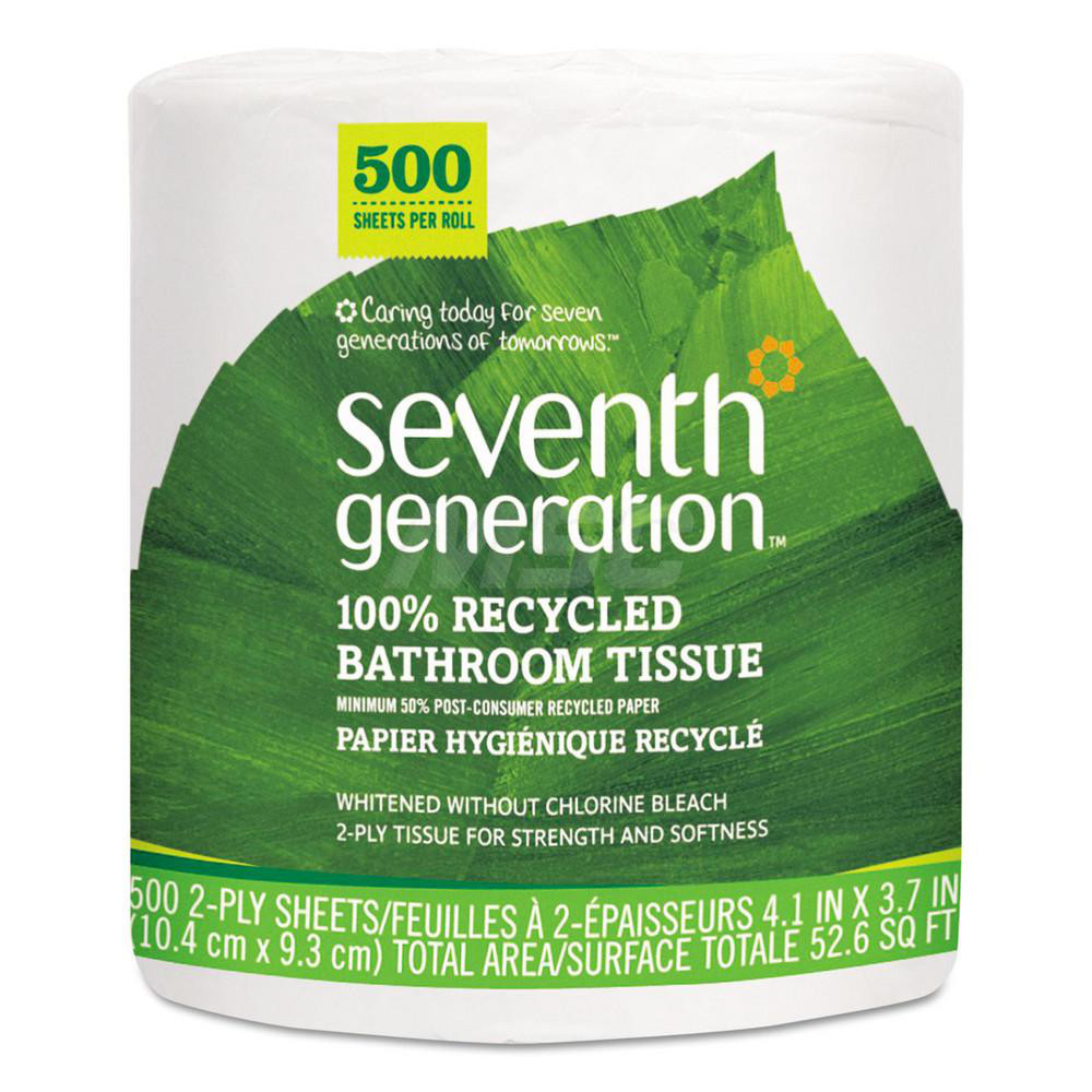Seventh Generation Bathroom Tissue: Standard Roll, Recycled Fiber, 2-Ply, White - SEV137038
