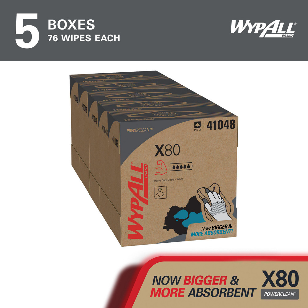 WypAll X80   Shop Towel/Industrial Wipes: Dry, 76 Ct - 41048