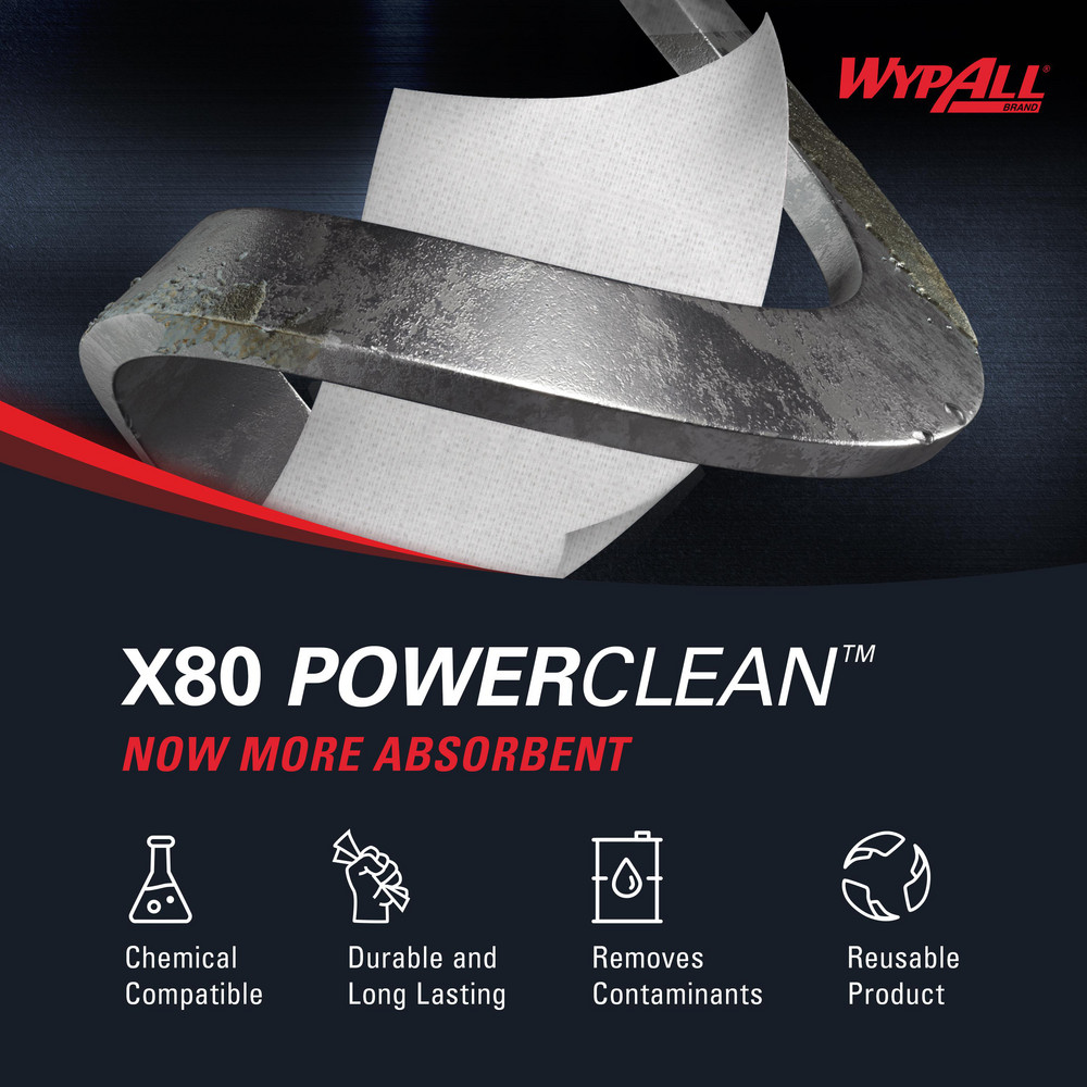 WypAll X80   Shop Towel/Industrial Wipes: Dry, 76 Ct - 41048