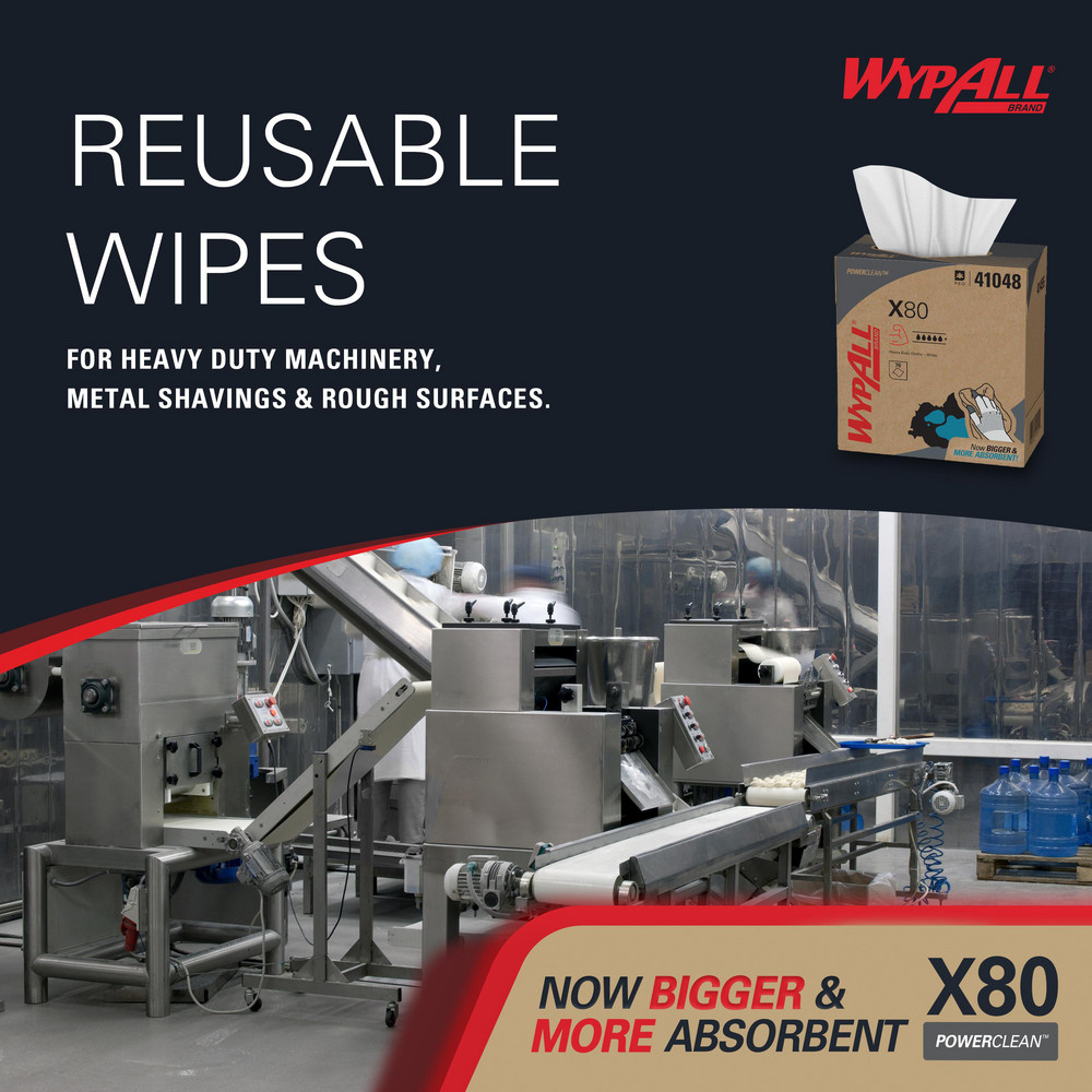WypAll X80   Shop Towel/Industrial Wipes: Dry, 76 Ct - 41048