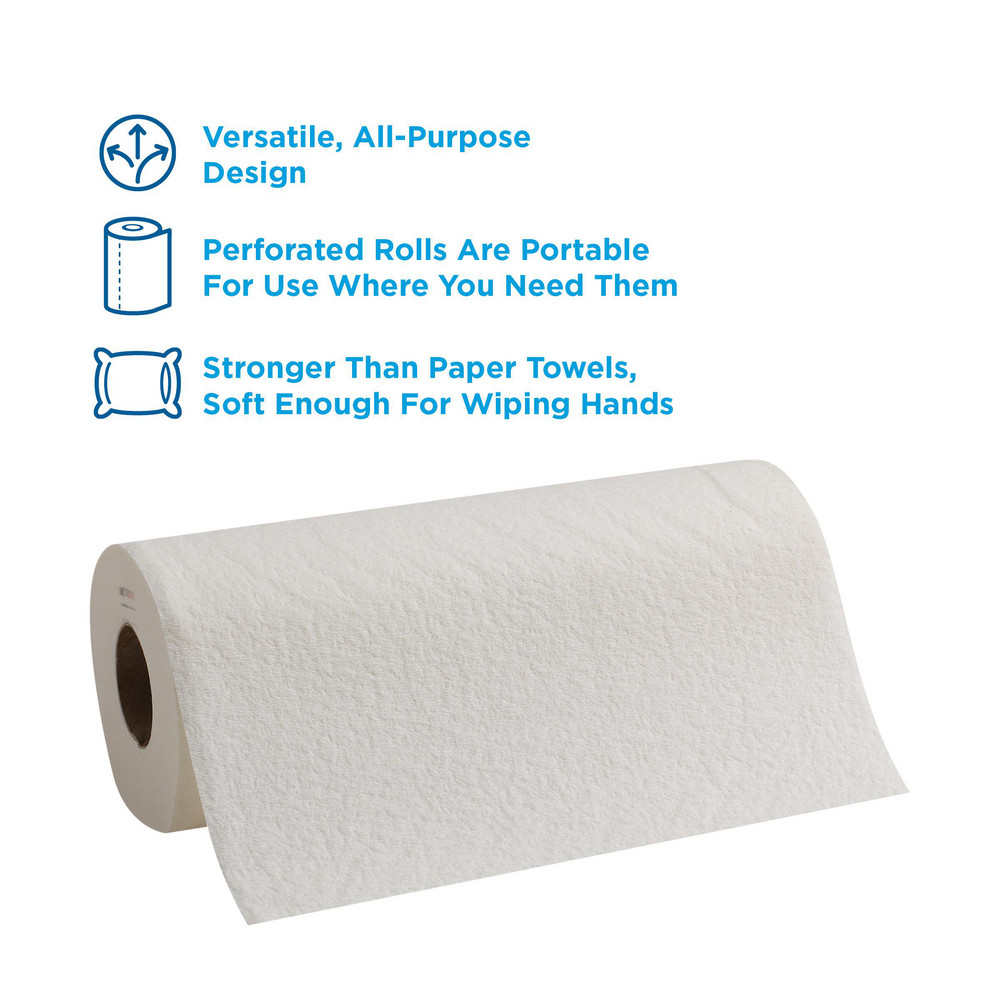 Brawny Professional Brawny Professional D300 Disposable Cleaning Towels, Perforated Roll Towel, White - 20085