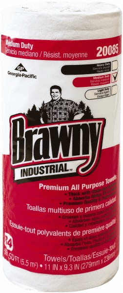 Brawny Professional Brawny Professional D300 Disposable Cleaning Towels, Perforated Roll Towel, White - 20085