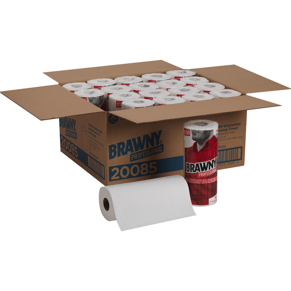 Brawny Professional Brawny Professional D300 Disposable Cleaning Towels, Perforated Roll Towel, White - 20085