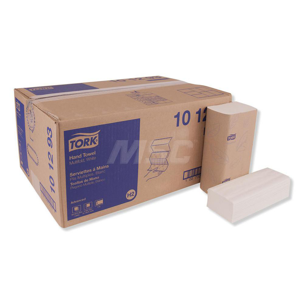 Tork Paper Towels: Multifold, Pack, 2 Ply, Recycled Fiber, White - TRK101293