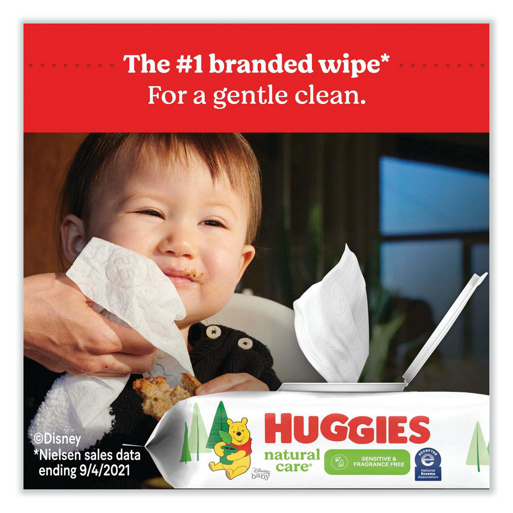 Huggies Natural Care Sensitive Baby Wipes, 1-Ply, 3.88 x 6.6, Unscented, White, 184/Pack, 3 Packs/Carton - KCM31816