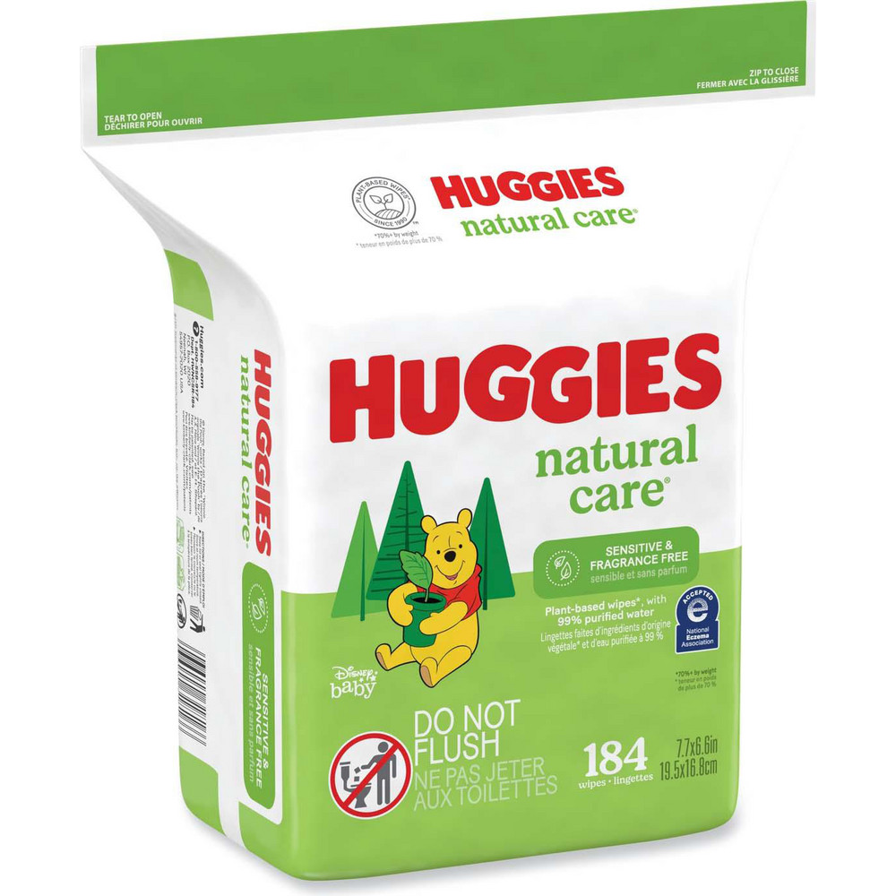 Huggies Natural Care Sensitive Baby Wipes, 1-Ply, 3.88 x 6.6, Unscented, White, 184/Pack, 3 Packs/Carton - KCM31816