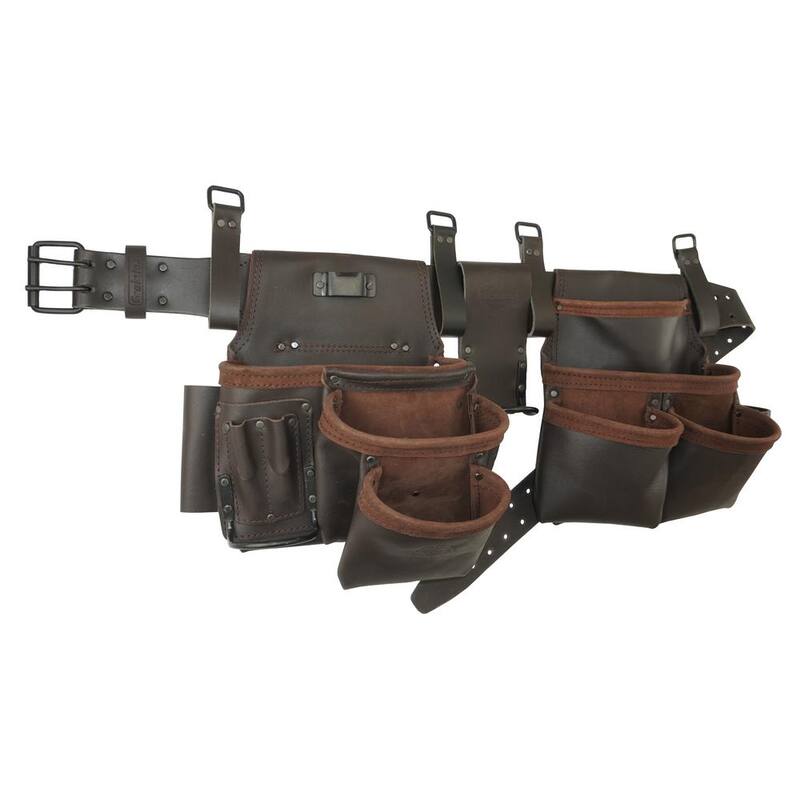 Graintex 10-Pocket Oil Tanned Leather Tool Pouch Set - OD2222