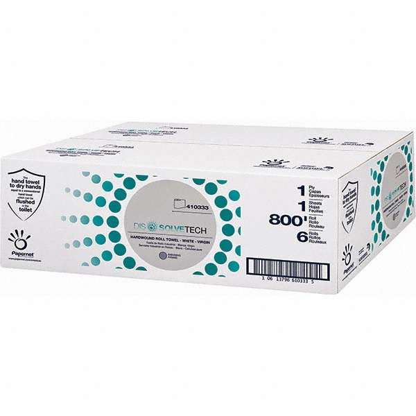 Value Collection Paper Towels: Hard Roll, 6 Rolls, 1 Ply, White - SOD410333