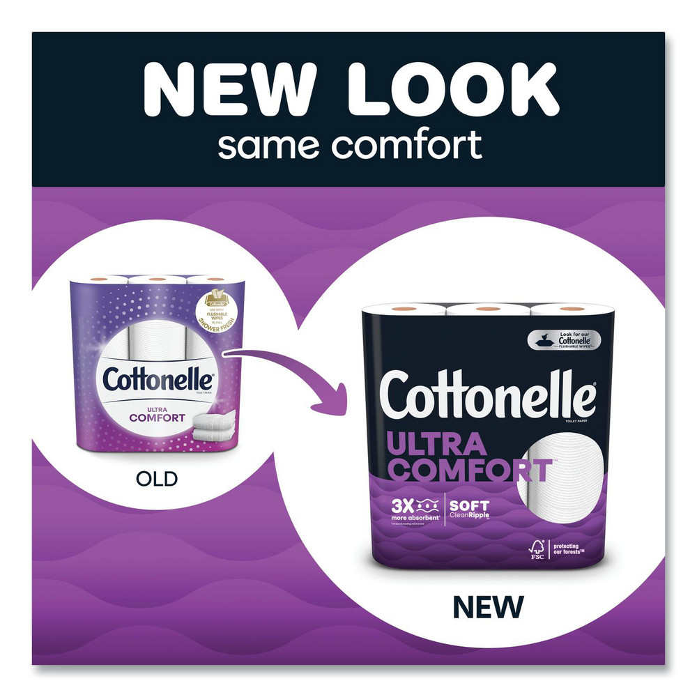 Cottonelle Ultra ComfortCare Toilet Paper, Soft Tissue, Mega Rolls, Septic Safe, 2-Ply, White, 284 Sheets/Roll, 6 Rolls/Pack, 6 Packs/Carton - KCM55707