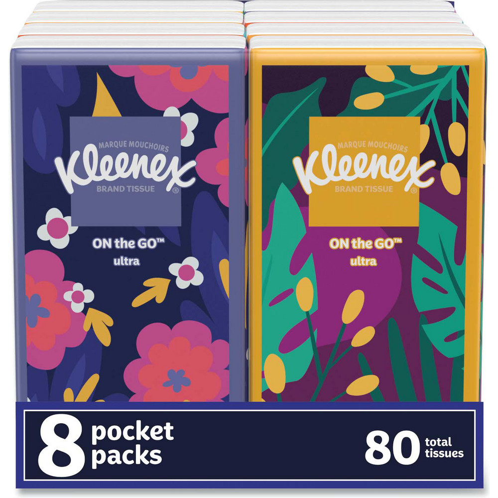 Kleenex On The Go Packs Facial Tissues, 3-Ply, White, 10/Pouch, 16 Pouches/Pack, 6 Packs/Carton - KCM54635