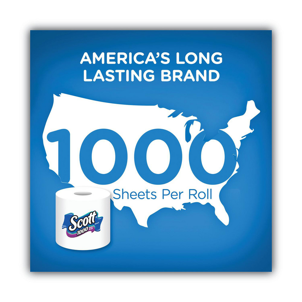 Scott 1000 Bathroom Tissue, Septic Safe, 1-Ply, White, 1,000 Sheets/Roll, 12 Rolls/Pack, 4 Pack/Carton - KCM10060