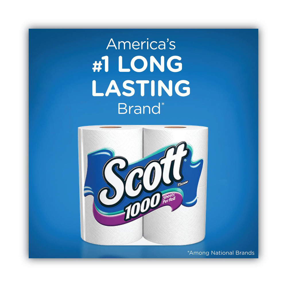 Scott 1000 Bathroom Tissue, Septic Safe, 1-Ply, White, 1,000 Sheets/Roll, 12 Rolls/Pack, 4 Pack/Carton - KCM10060