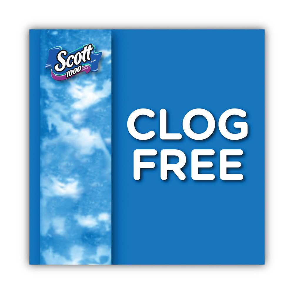 Scott 1000 Bathroom Tissue, Septic Safe, 1-Ply, White, 1,000 Sheets/Roll, 12 Rolls/Pack, 4 Pack/Carton - KCM10060