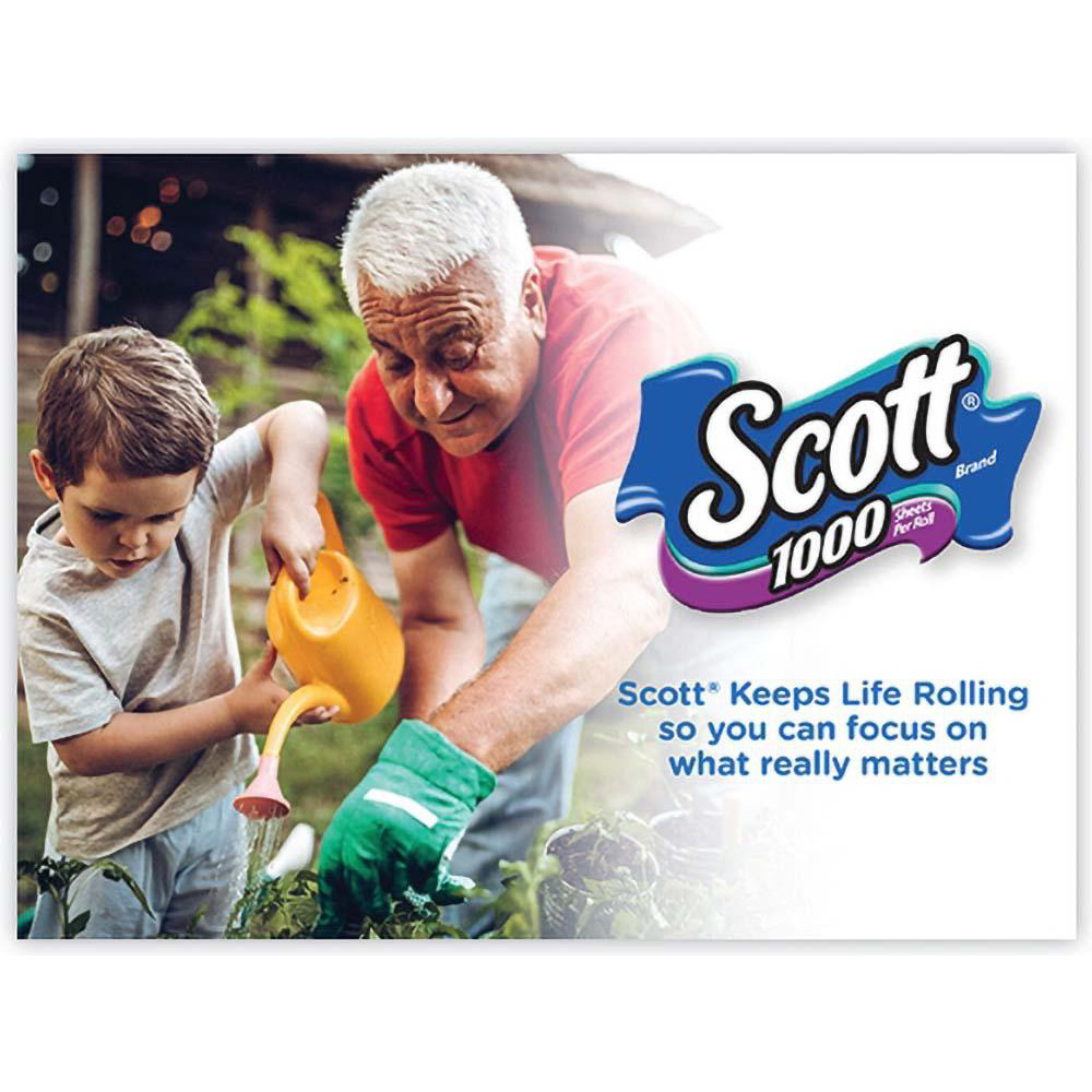 Scott 1000 Bathroom Tissue, Septic Safe, 1-Ply, White, 1,000 Sheets/Roll, 12 Rolls/Pack, 4 Pack/Carton - KCM10060