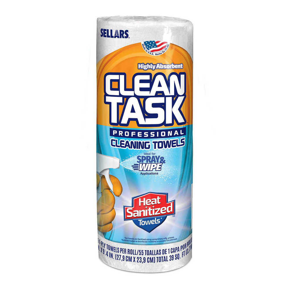 Sellars CLEAN TASK Professional Towels: Dry, 55 Sheets/Roll, Roll Towel, 9.4" x 11.0", White - 54500