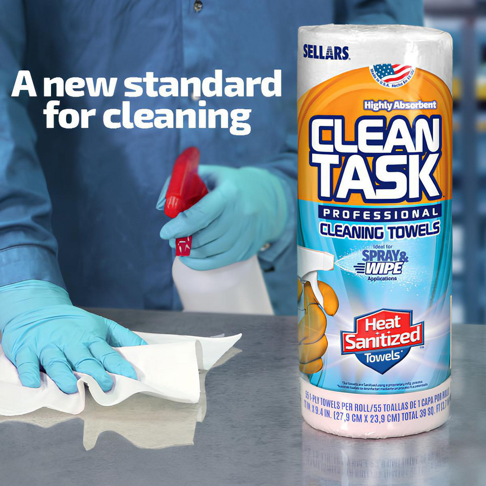 Sellars CLEAN TASK Professional Towels: Dry, 55 Sheets/Roll, Roll Towel, 9.4" x 11.0", White - 54500