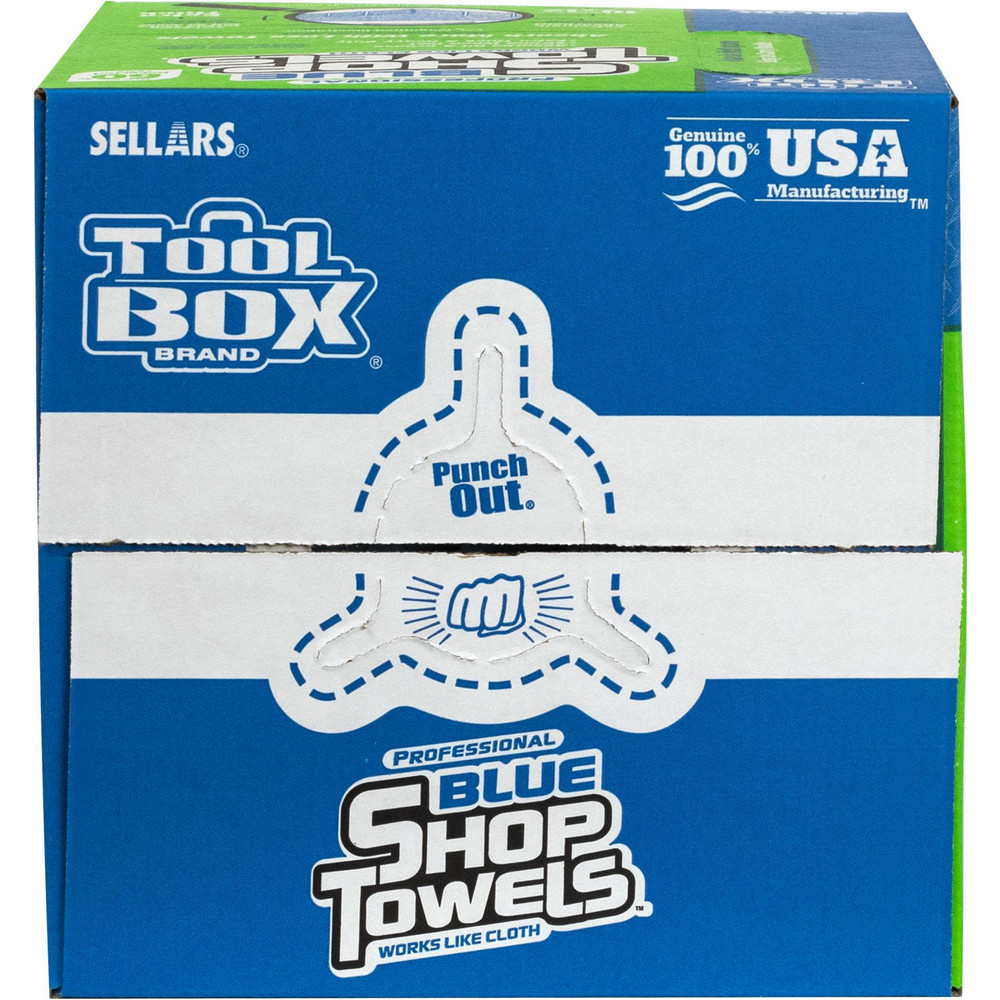 Sellars TOOLBOX Shop Towels: Dry, 200 Sheets/Box, Center-Pull Box, 12.0" x 10.0", Blue - 55202