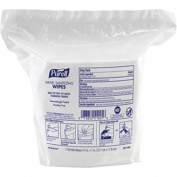 PURELL® PURELL® Sanitizing Wipes: Pre-Moistened, 1700 Ct - 9217-02-OLD