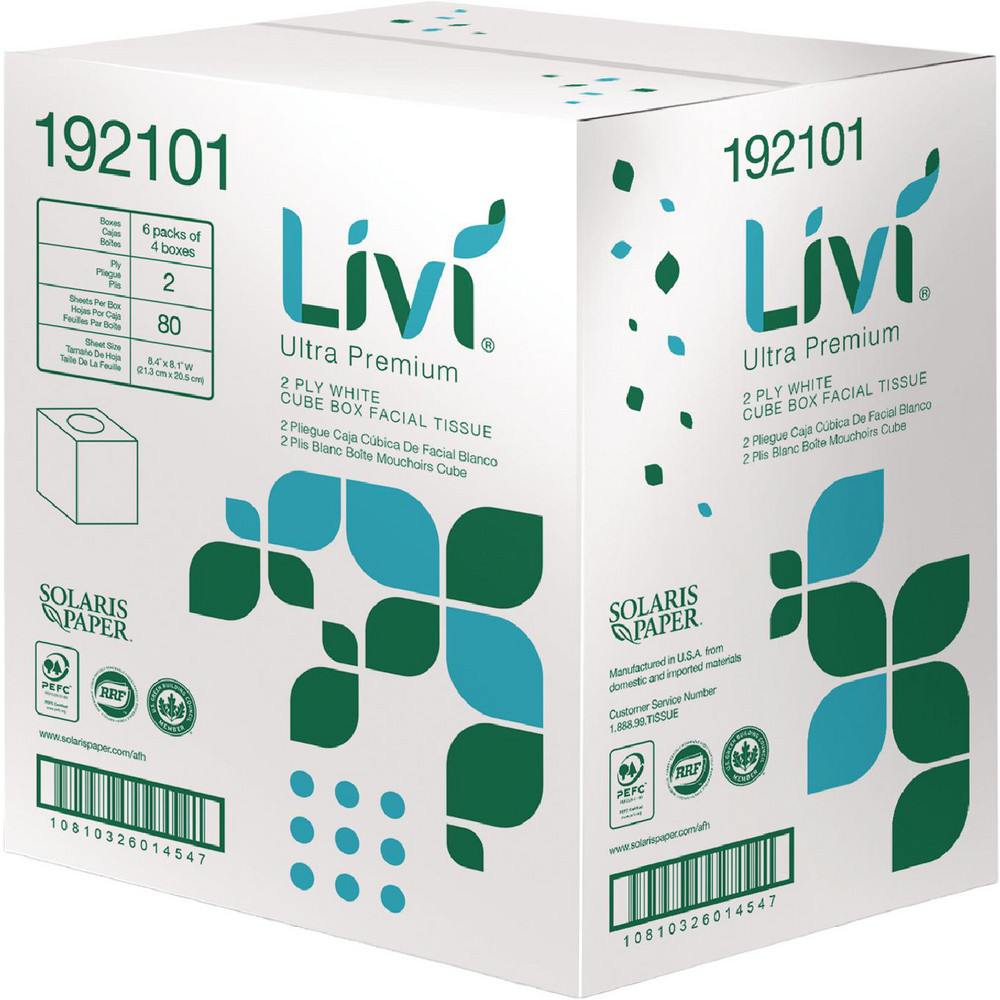 Livi Facial Tissue: Cube Box, No, 1920, White - SOL192101