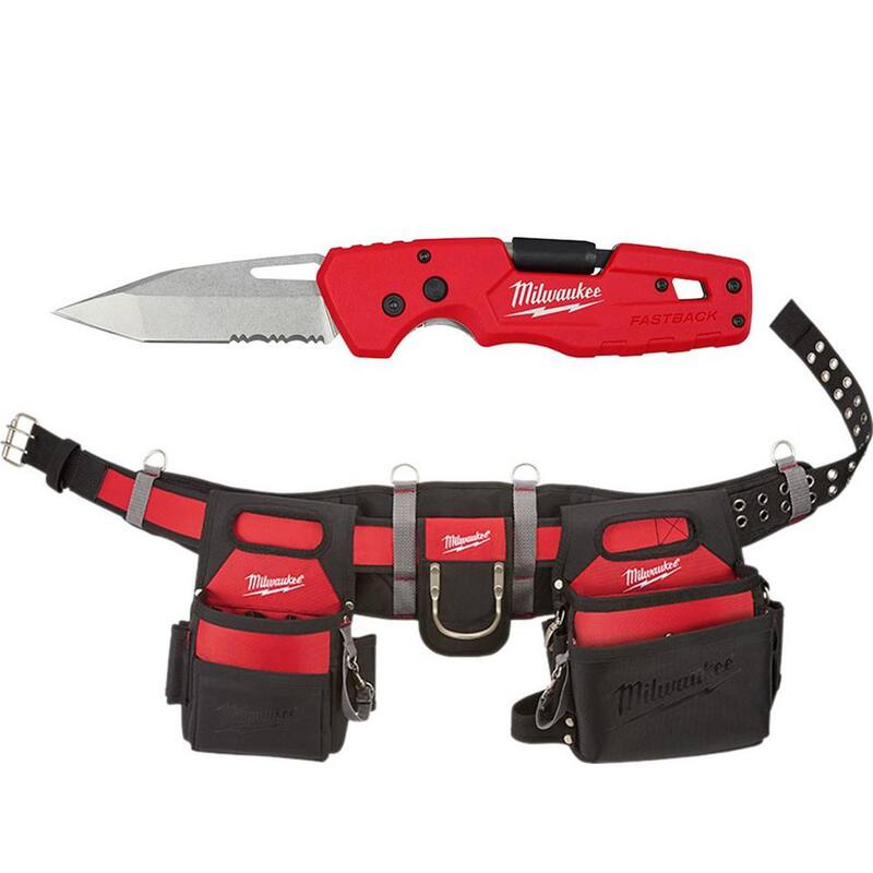 Milwaukee Adjustable Electricians Work Waist Tool Belt with 5-in-1 Folding Knife - 48-22-8110-48-22-1540