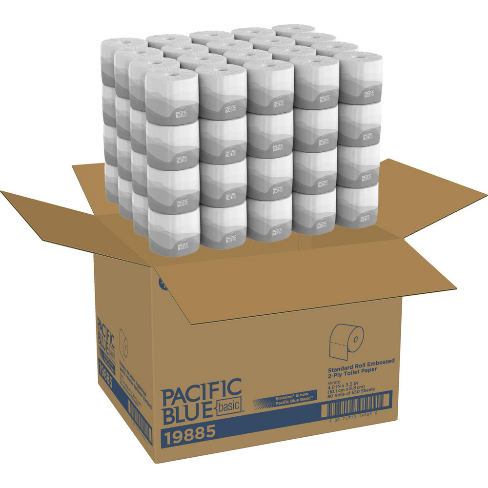 Georgia Pacific Pacific Blue Basic Standard Roll Embossed 2-Ply Toilet Paper - 19885