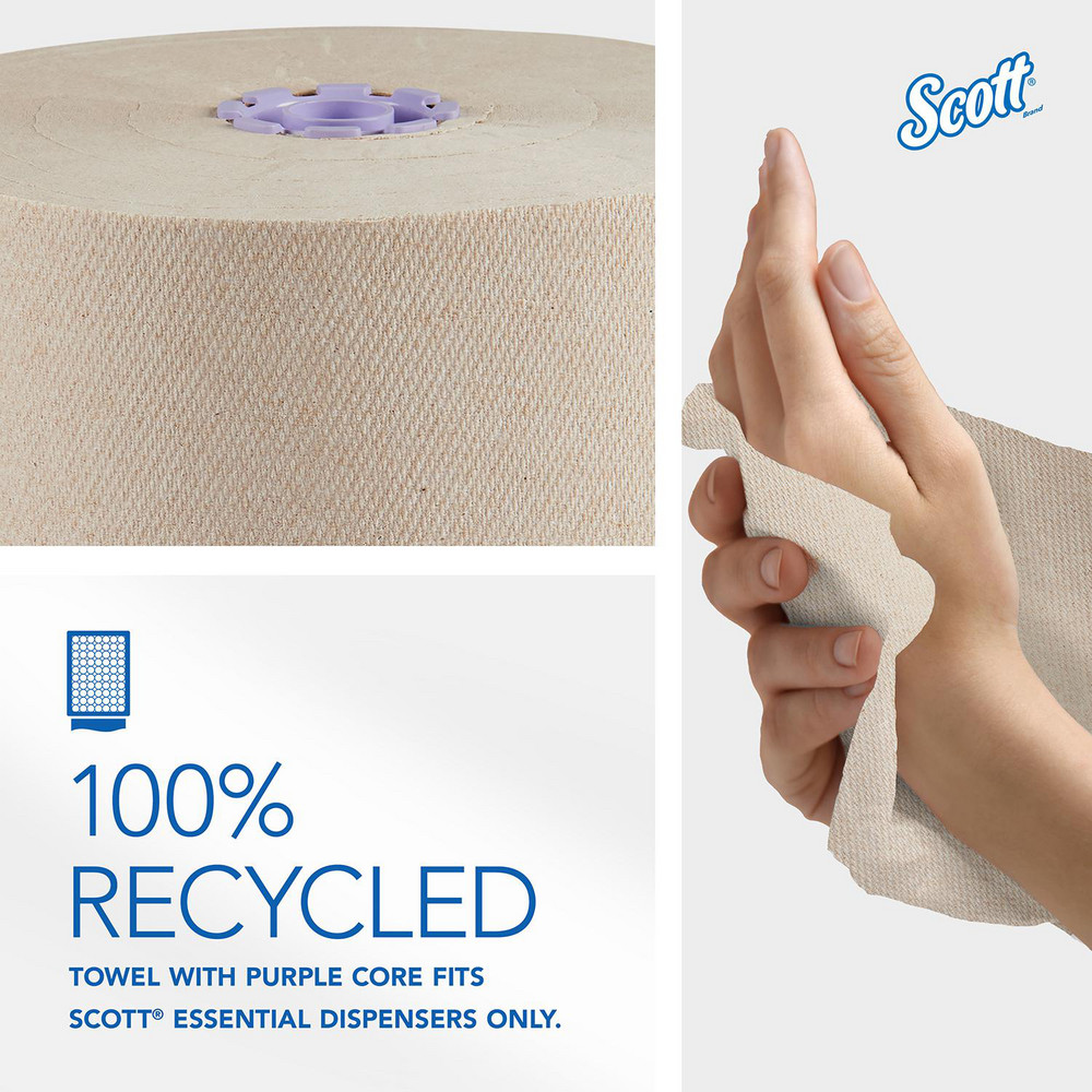 Scott Essential 100% Recycled Brown Hard Roll Towels with Absorbency Pockets, for Purple Core Dispensers - 54038