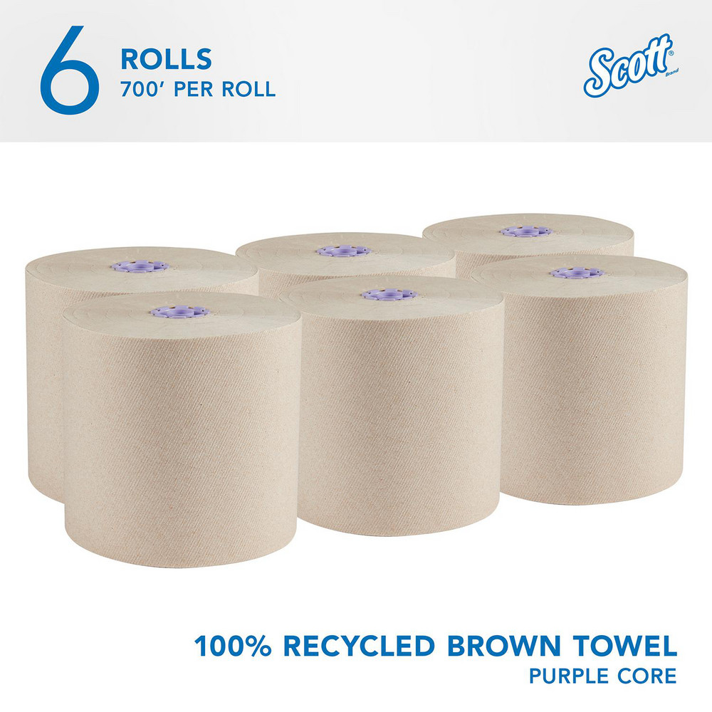 Scott Essential 100% Recycled Brown Hard Roll Towels with Absorbency Pockets, for Purple Core Dispensers - 54038