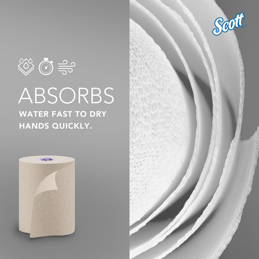 Scott Essential 100% Recycled Brown Hard Roll Towels with Absorbency Pockets, for Purple Core Dispensers - 54038