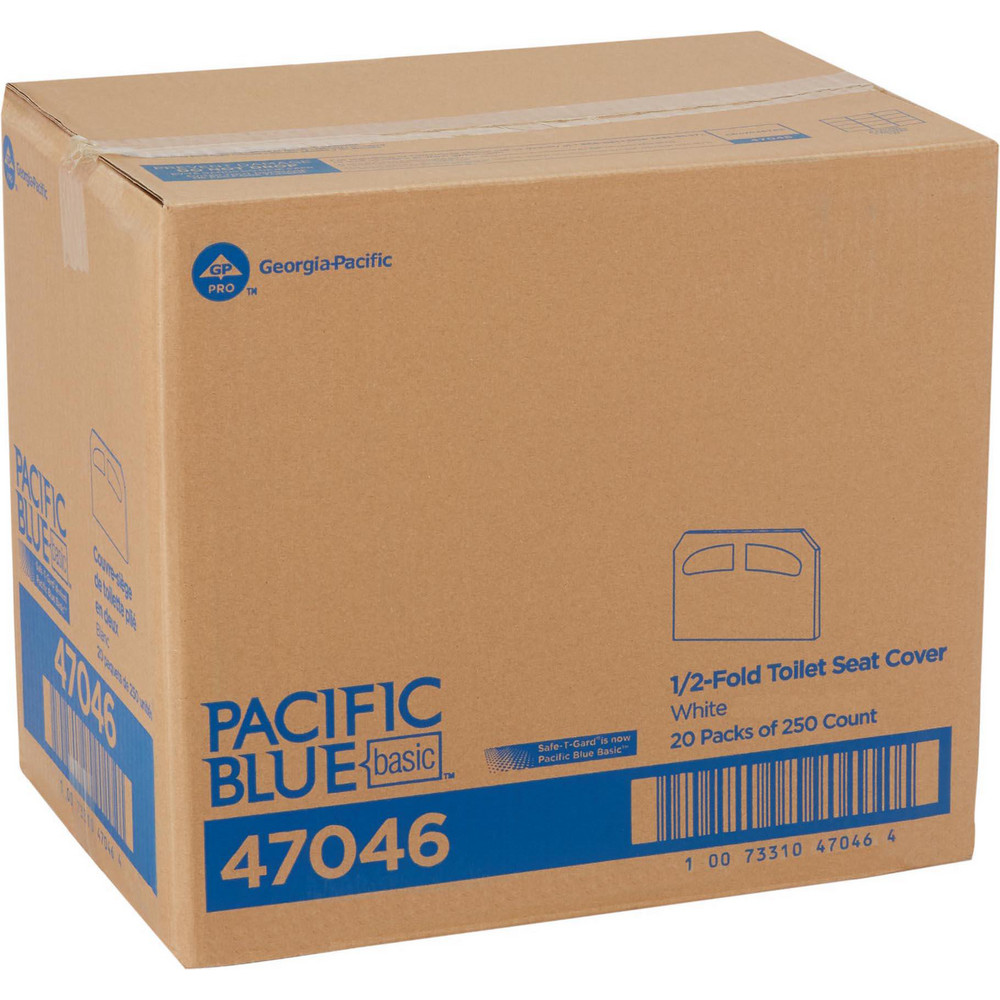 Georgia Pacific Pacific Blue Basic 1/2-Fold Toilet Seat Cover, White - 47046