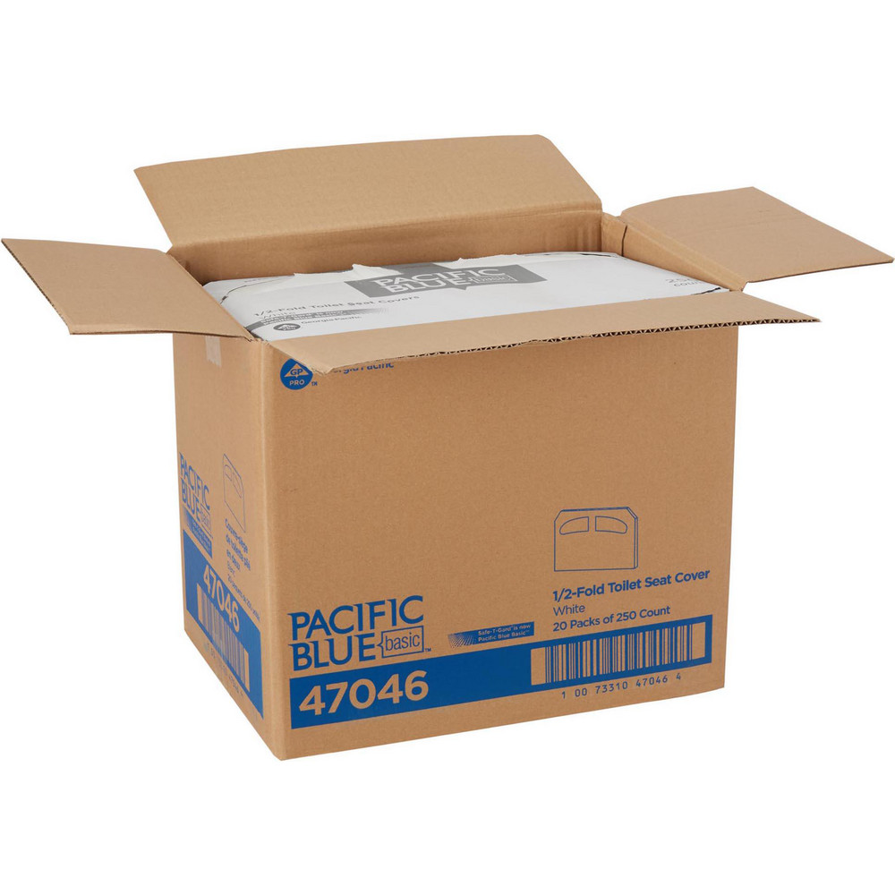 Georgia Pacific Pacific Blue Basic 1/2-Fold Toilet Seat Cover, White - 47046