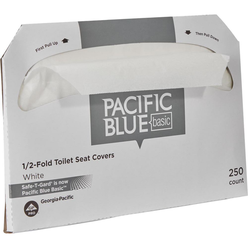 Georgia Pacific Pacific Blue Basic 1/2-Fold Toilet Seat Cover, White - 47046