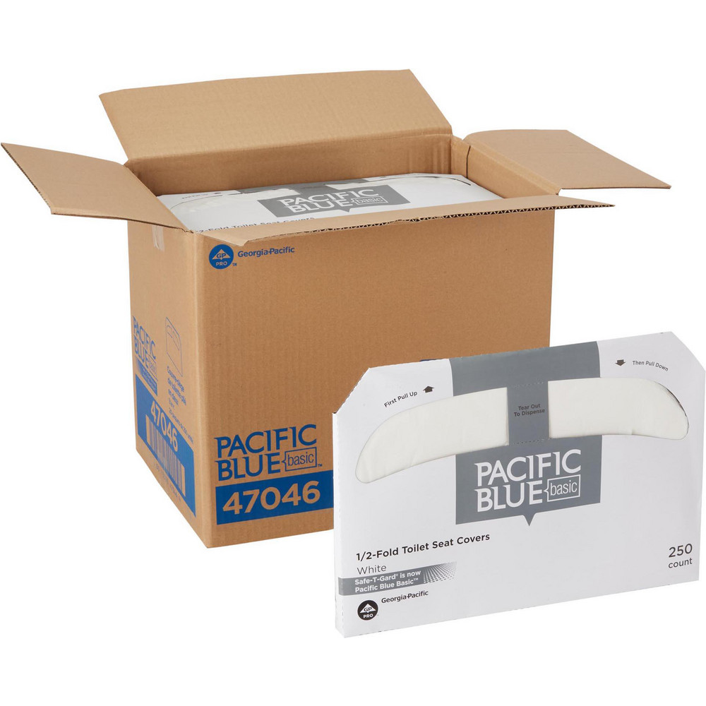 Georgia Pacific Pacific Blue Basic 1/2-Fold Toilet Seat Cover, White - 47046