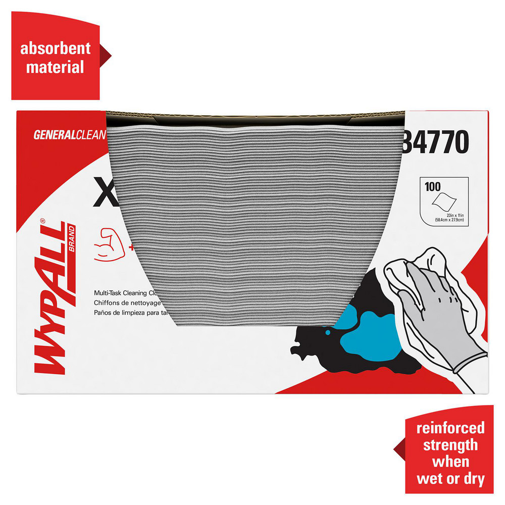 WypAll X60   Shop Towel/Industrial Wipes: Dry, 100 Ct - 34770